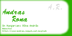andras rona business card